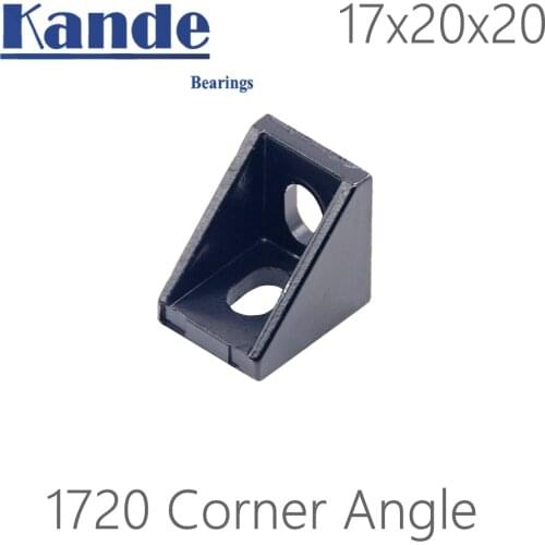 KANDE 10pcs 2020 Black Corner Fitting Angle 20 X 20 X17 Connector Bracket Fastener EU Industrial Aluminum Profile Workbee 1720