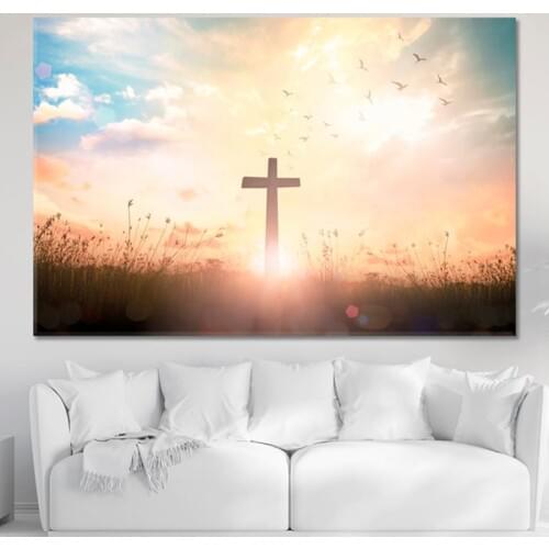 Jesus Cross Painting Christian Wall Art Religious Canvas Painting Poster and Prints for Living Room Decoration Cuadros