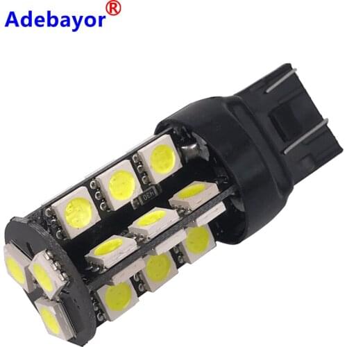 50Pcs T20 7443 27SMD 5050 W21/5W Error Free Wedge Lamp White Car Lamp 12V Reverse Turn signal LED bulb Decoding Reversing Light