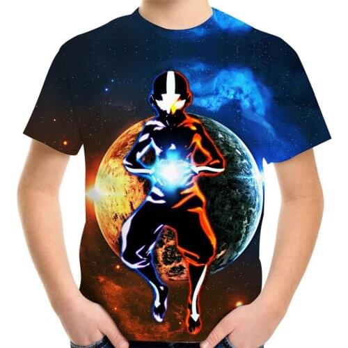 Summer 4-13Y Children Anime Tshirt Boys Girl Fashion Avatar The Last Airbender 3D Print T-Shirt Kids Teen Baby Birthday Clothes