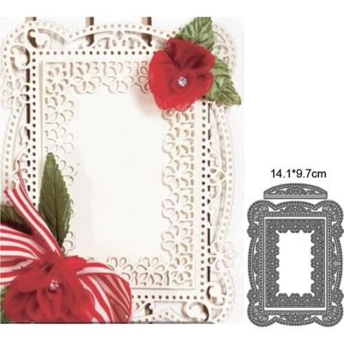 Metal Cutting Dies Cut Mold Christmas Flower Frame Decoration Scrapbook Paper Craft Knife Mould Blade Punch Stencils