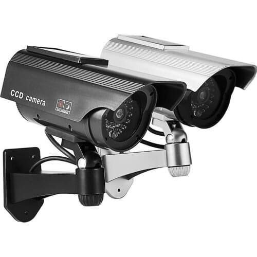 Dummy Camera Solar Power High Simulation Fake Surveillance Cameras CCTV Home Fake Camera With LED Red Light Flashing