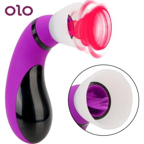 OLO Clitoris G spot Stimulate Nipple Sucker Sex Toy for Woman Tongue Licking Vibrator Breast Massager 2 in 1 Vagina Sucking Pump