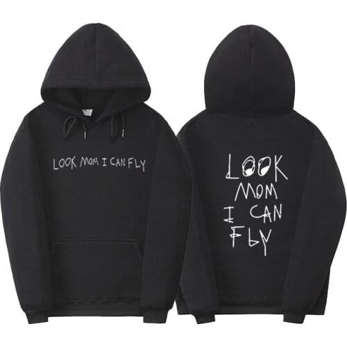 Autumn And Winter Street Mens And Womens Hoodie Fleece Fashion Pullover, Mom Looks Like I can Fly Printed Hoodie Hip Hop Top