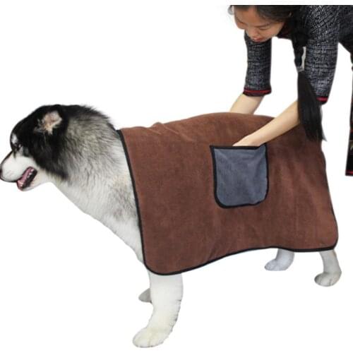 Pet Drying Towel Super Absorbent Capacity Soft Dog Bathrobe Robe Warm Animal Pajamas Clothes