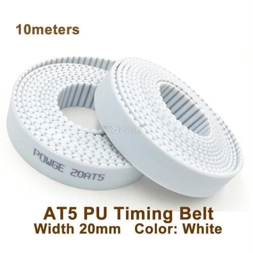 POWGE 10meters AT5 Timing Belt AT5 20 PU Open Belt Width 20mm Polyurethane With Steel Core Belt AT5-20 High Quality