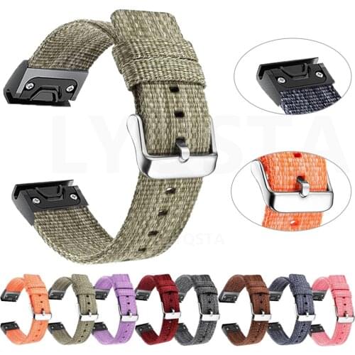26 22MM Nylon Quick Release Watchband Strap for Garmin Fenix 6X 6Pro Smart Watch Easyfit Wrist Band Straps Fenix 5X 5 Plus 3 3HR