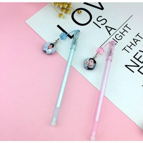 2PC Creative Star Animation Pendant Pen Xiao Zhan Li Xian Wang Yibo Bochow 0.5mm Black Signature Pen Student Stationery Supplies