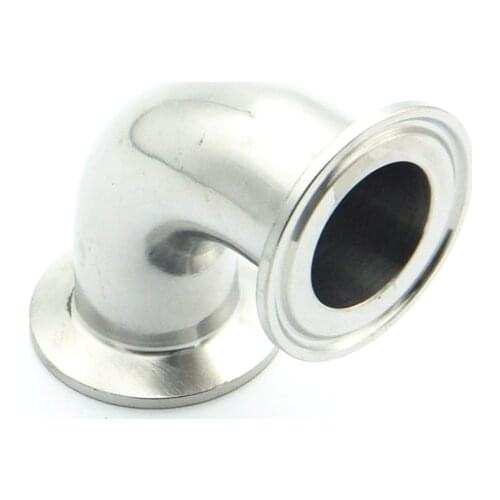 3/4" 19mm OD 304 Stainless Steel Sanitary Ferrule 90 Degree Elbow Pipe Fitting For Home Brew Homebrew Fit 1/2" Tri Clamp