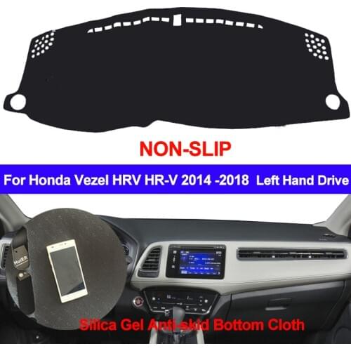 TAIJS Car Dashboard Cover Silicone Non-Slip For Honda Vezel HRV HR-V 2014 2015 2016 2017 2018 Auto Dash Mat Sun Shade ANti-UV