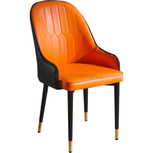 Nordic Light Luxury Dining Chair Post-modern Restaurant Soft Bag Stool American Leather Back Chair Simple Home Dining Chair