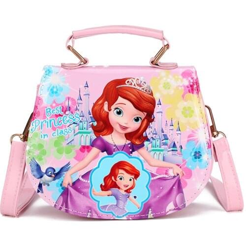 Disney Princess Sofia Shoulder Bag Girl Birthday Gift present Cartoon Kids Small Bag Girl kawaii Bag