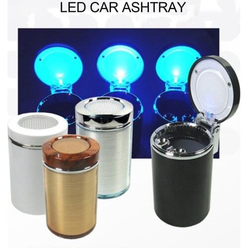 Universal Smokeless Car Ashtray Stand Cylinder Holder with LED Indicator Light Car Styling Accessories Interior