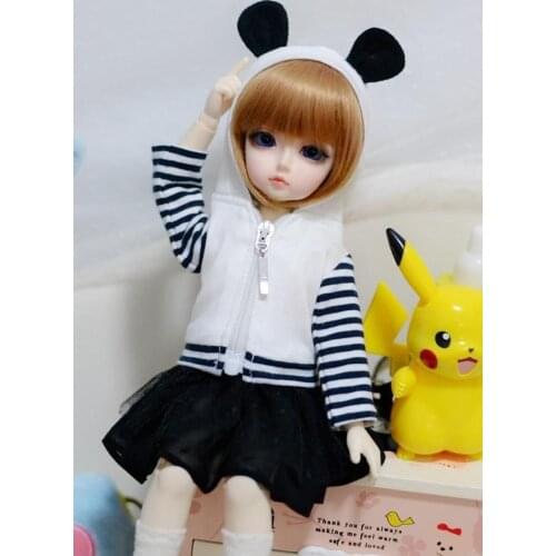 [wamami] 05# Girl White&Black 2PCS Strip Hoodie/Dress 1/4 MSD 1/3 SD DZ AOD LUTS BJD Dollfie