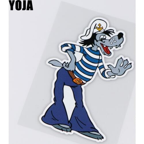 YOJA 9.2X15CM Wolf Cartoong Pattern Vinyl Decal Bumper Decorate Car Sticker ZT1-0034