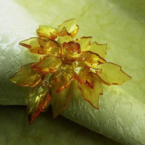 Yellow poinsettia napkin rings,flower napkin holder