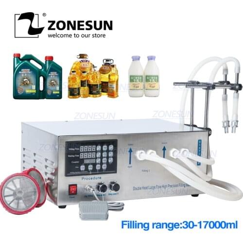 ZONESUN GZ-D1 Double Head Semi Automatic Filling Machine Laundry Cooking Oil water Perfume Bottle Filling Machine