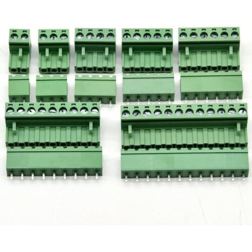 1set 2/3/4/5/6/7/8/9/11/12Pin Straight Needle Terminal Plug Type 300V 15A 5.08mm Pitch Connector Pcb Screw Terminal Block