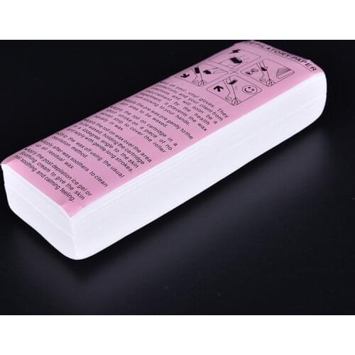 100 Pcs Depilatory Wax Strip Paper Nonwoven Hair Removal Wax Paper for Neck Arm Leg Face Body Hair Removal Epilator Beauty Salon
