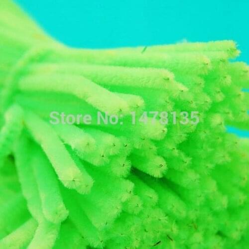 200pcs/bag 12" x 6mm Wholesale Light green Chenille Stems Pipe Cleaners Craft DIY Wedding decoration 007002006