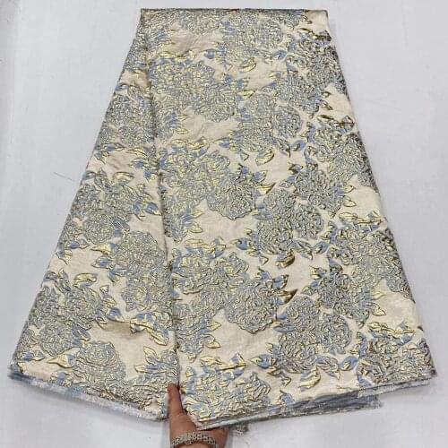 2021 New African Jacquard Brocade Lace Fabric Women Floral Cloth Nigerian Damask DIY Tissu Dentelle Africain For Sewing PJZ21