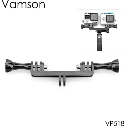 Vamson for Gopro Accessories Double Bracket Bridge Connector Adapter Monopod Tripod For Gopro Hero8 7 6 5 4 Camera VP518