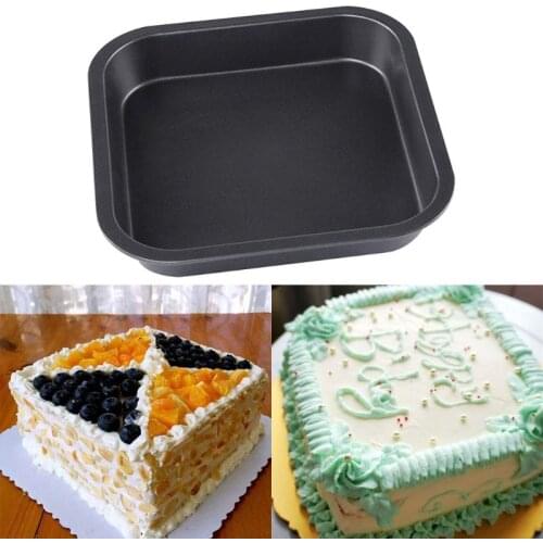 Non Stick Pizza Pan Bakeware Carbon Steel Square Deep Plate Tray Bread Cake Mold Baking Tools