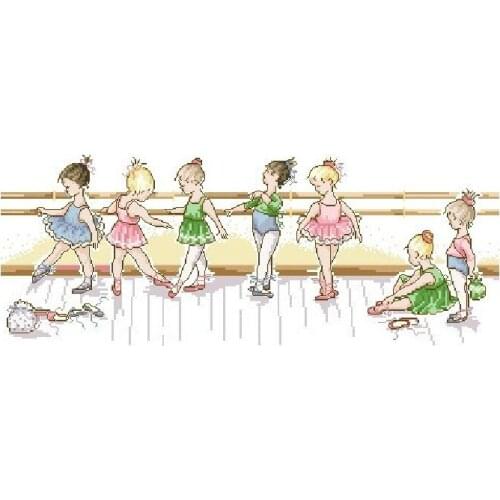 FREE Shipping Top Quality cross stitch kit little ballerinas ballet lesson