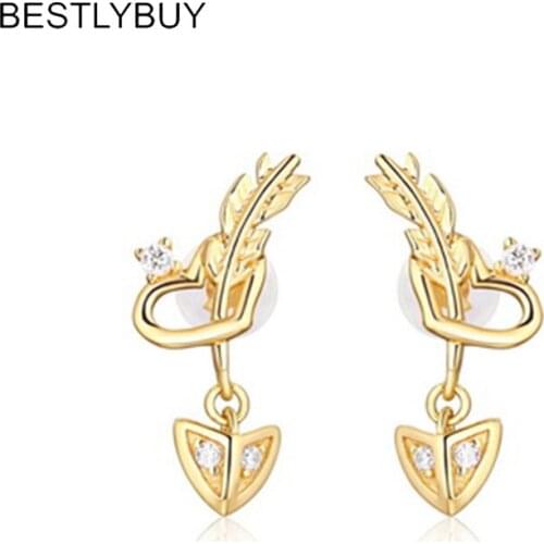 BESTLYBUY 2018 Fashion multi element love Cupid arrow earrings 925 silver Female sex earrings