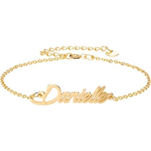 Danielle Name Bracelet Women Girl Jewelry Stainless Steel 18k Gold Plated Nameplate Pendant Femme Mother Girlfriend Best Gift