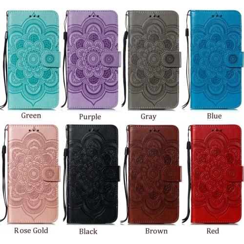 3D Datura Case For Samsung Galaxy A7 2018 A8 A5 A6 Plus A2 Core Leather Flip Holder Relief Book Case For Samsung J2 Pro J4 J6