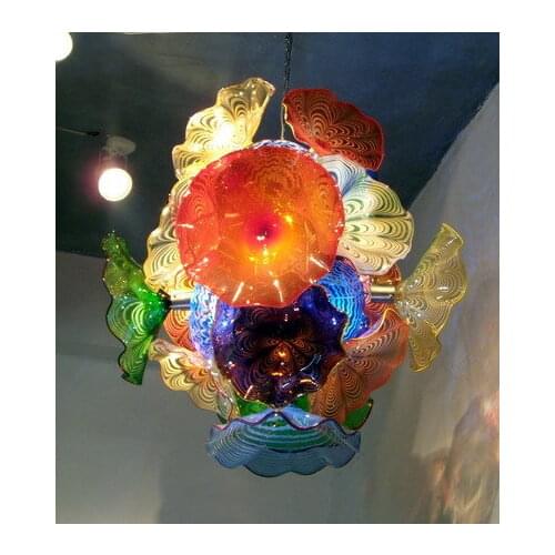 Murano Glass Flower Chandelier for Home Art Decoration Colorful Style LED Blown Glass Chandelier Lighting