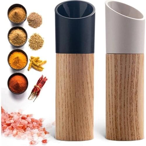 Wooden Pepper Grinder Salt Pepper Mill Spice Nuts Mills Handheld Seasoning Grinder Bottle Spice Jar Containers Kitchen BBQ Tools