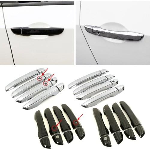 For Honda Civic 2016-2020 10 Gen Carbon Fiber Color Modify Refit Chrome Door Handle Cover Decoration Trim Protection Sticker
