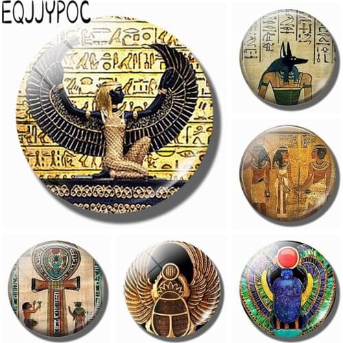 Egyptian 30 MM Fridge Magnet Ancient Egypt Egyptian Culture Glass Cabochon Magnetic Refrigerator Stickers Note Holder Home Decor