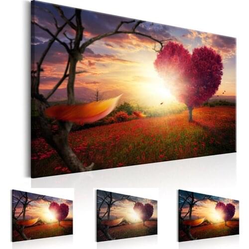 HD Printed Canvas Print Painting Scenery Hearts Tree Home Decoration Wall Pictures for Living Room Wall Art on Canvas(No Frame)