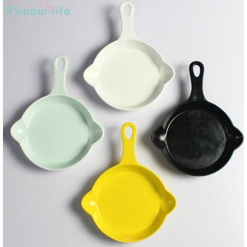 Round Grill With Handle Nordic Snack Dish Pasta Square Microwave Oven Available Baking Pan Cake Round Kitchenwares Supplies