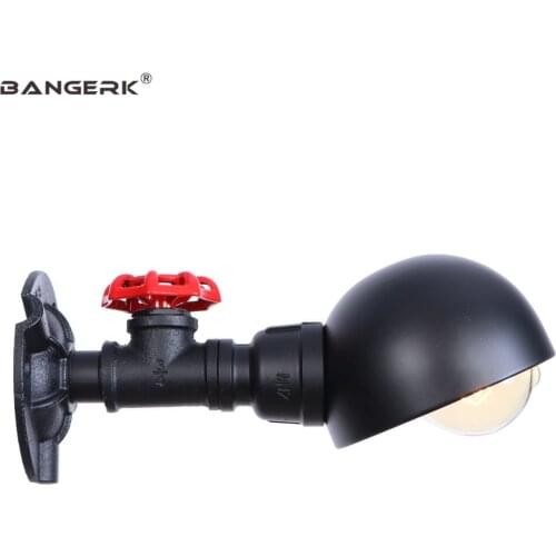 Loft Decor Wall Lamp Retro Black Iron Water Pipe LED Wall Light Industrial Valve Edison Wall Sconce Home Lighting Luminaire