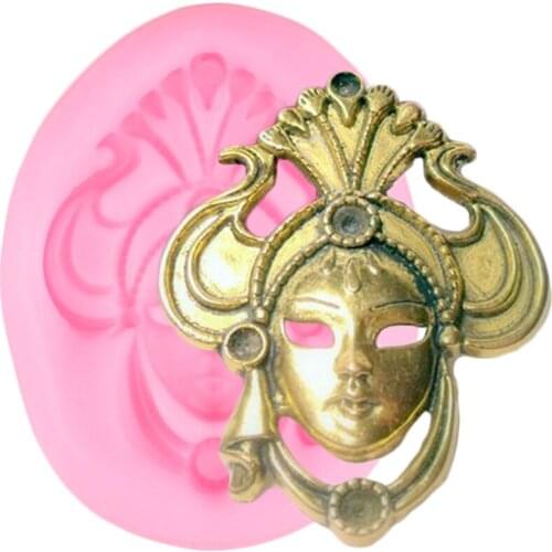 Mask Silicone Mold Cupcake Topper Fondant Molds Masked Party Cak Decorating Tools Chocolate Gumpaste Moulds Candy Clay Mould