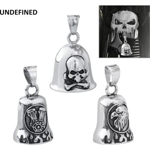 Motorcycle Silver Skull Eagle Style Bell Stainlesss Steel Biker Guard Bells For Harley Sportster Dyna Softail Touring Universal