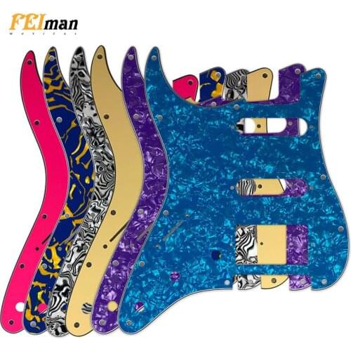 Pleroo left handed 11 Screw Hole Pickguard for Fender Stratocaster USA/Mexican Standard ST HSS with PAF Humbucker guitar parts