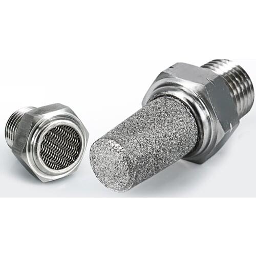 304 stainless steel pneumatic connector muffler thread 1/8" 1/4" 3/8" 1/2" muffler accessories noise filter throttle muffler