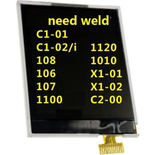 Black Mobile phone Full Complete LCD Display For Nokia C1-01 C1-02/i 106 107 108 X1-00 x1-02 x1-01 1100 1010 101 1120 c2-00