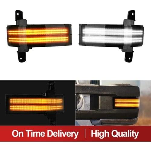 Switchback Amber LED Side Tow Mirror Marker Light Dual-Row Turn Signal Lights For Chevy Silverado GMC Sierra 1500 2500HD 3500HD