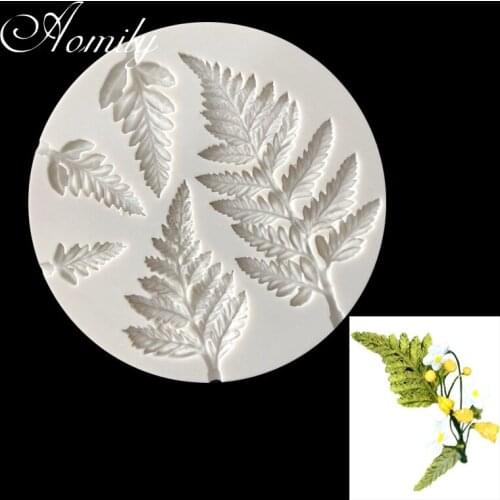 Aomily Mimosa Flower Leaf Fondant Cake Silicone Beautiful Flower Wedding Baking Mold Mousse Sugar Craft Icing Mat Pastry Tools