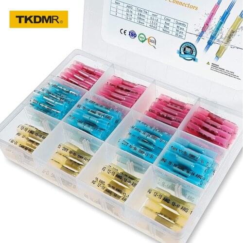 250/200/100PCS Heat Shrink Butt Connectors-Waterproof Electrical Wire Connectors-Insulated Crimp Connectors Butt Splice