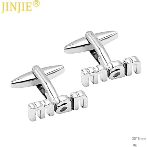 Spot Fun Man-shaped Letter Cufflinks Metal Cufflinks for Business Real Men French Shirt Cufflinks Luxury Jewelry Tough Guy Gift