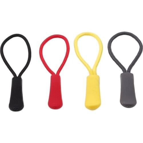 20pcs Zipper Pulls Cord Rope Ends Lock Zip Clip Buckle Black Red For Backpack Clothing Accessories Buckle