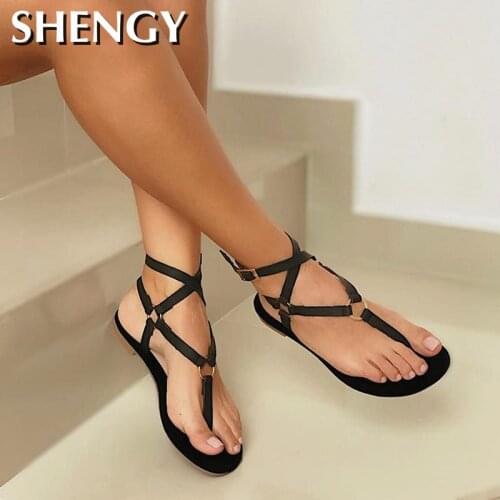 2020 SHY Women Sandals Gladiator Flats Sandals Slippers Sexy Women Summer Shoes Women Peep Toe Women Platform Sandalias Outdoors