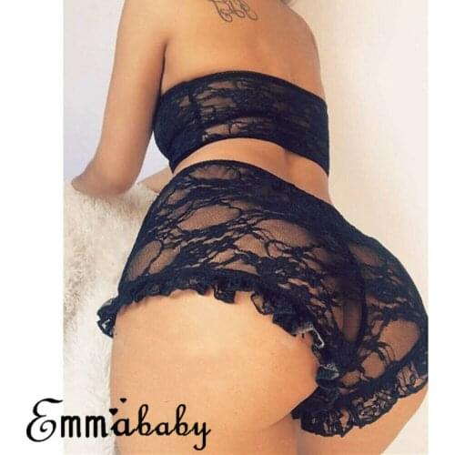 Womens Sexy Lingerie Lace Top Bra Ladies Thong Underwear Set Nightwear Sleepwear Exotic Sets